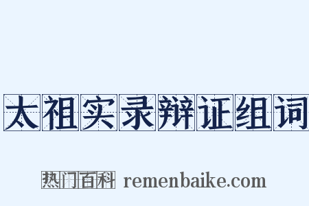 太祖实录辩证组词是什么意思的图片